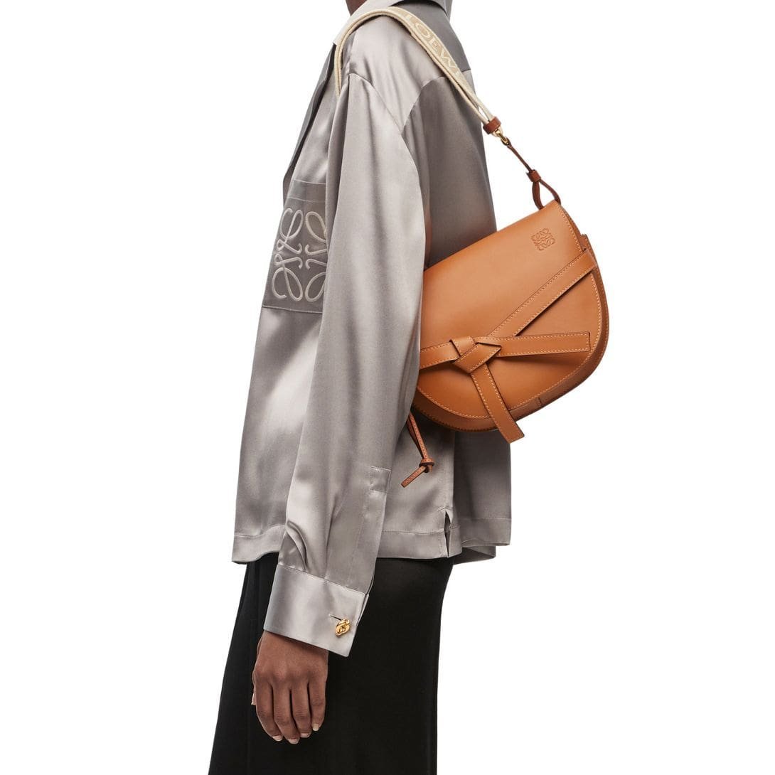 LOEWE SMALL GATE BAG IN SOFT CALFSKIN AND JACQUARD - Image 8