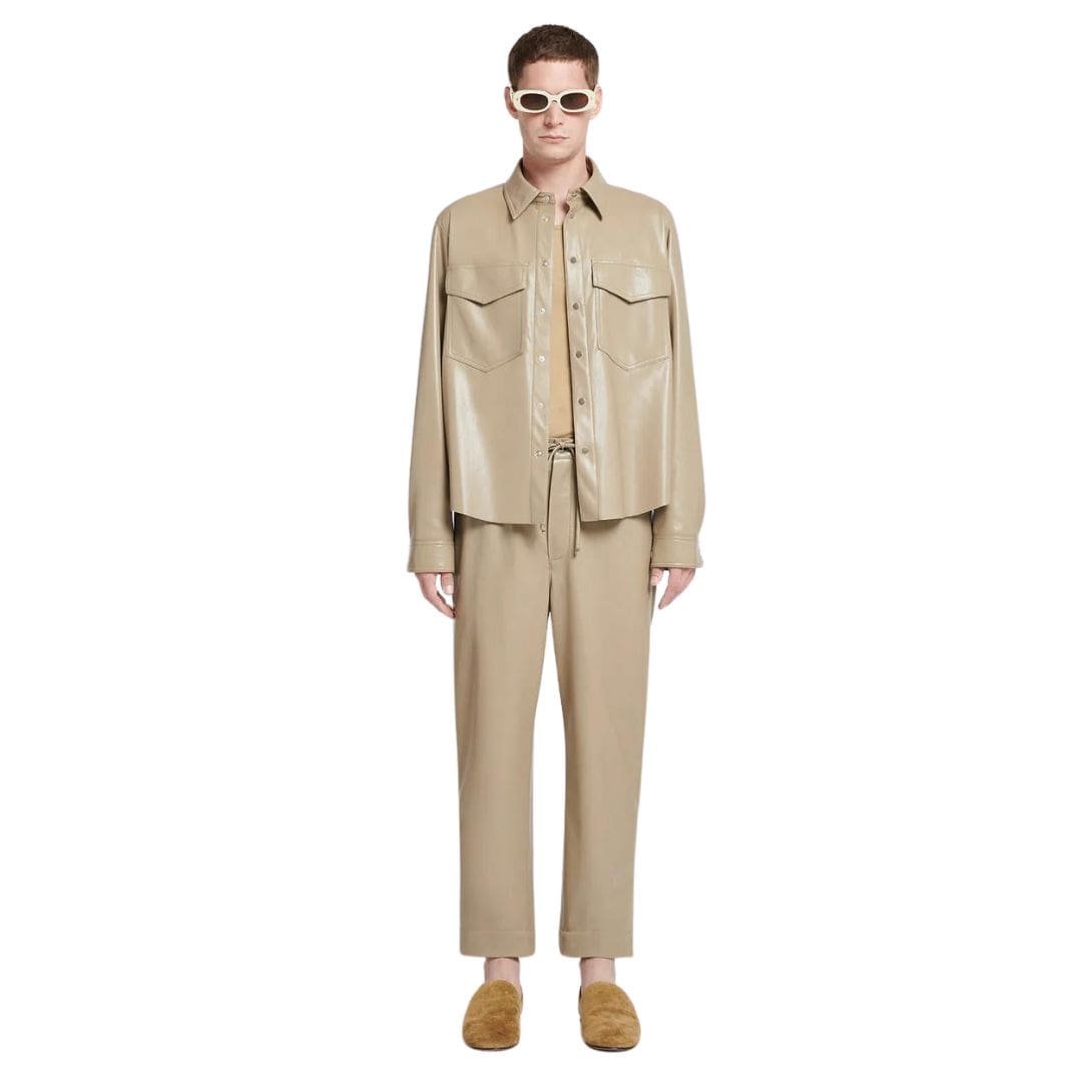 NANUSHKA LENN OKOBOR ALT-LEATHER SHIRT BROWN - Image 2