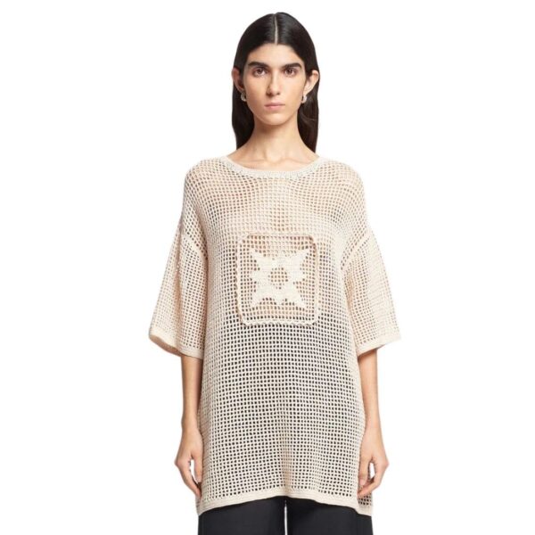 NANUSHKA ESTIENNE CROCHET LACE T-SHIRT WHITE - Image 3