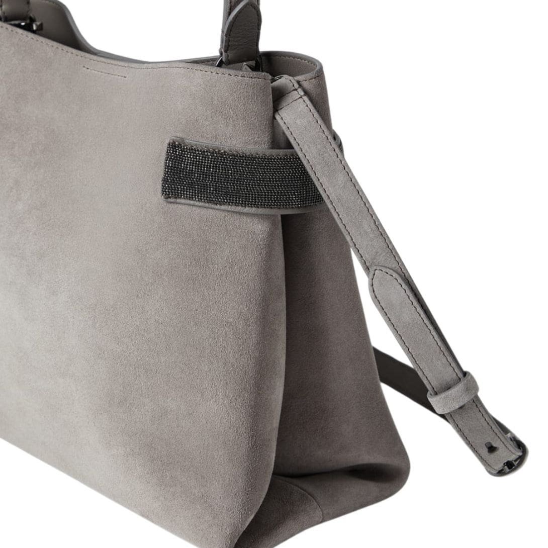 BRUNELLO CUCINELLI SUEDE BAG WITH PRECIOUS BANDS - Image 3