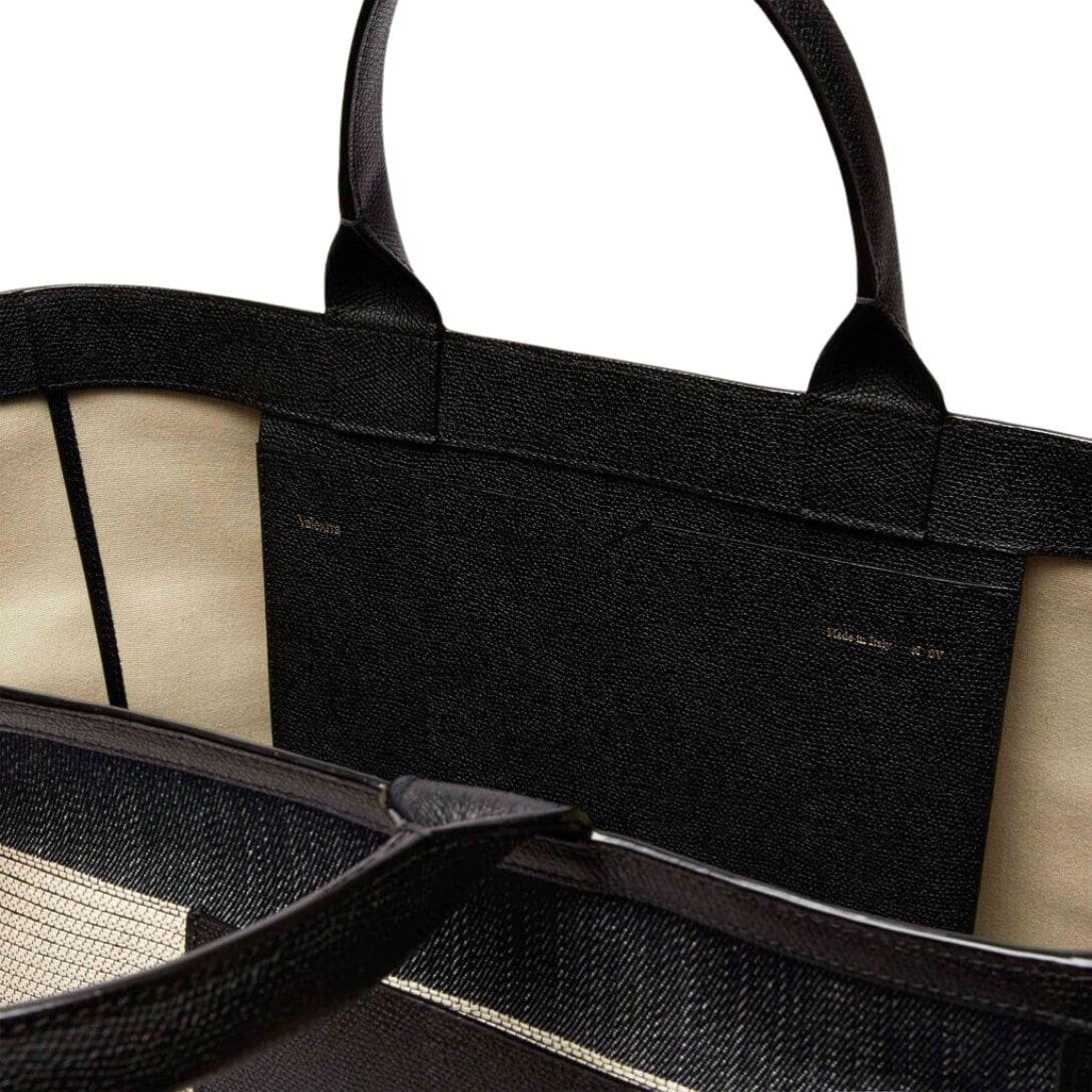 VALEXTRA TOTE BAG DENIM STRIPE LARGE - Image 3
