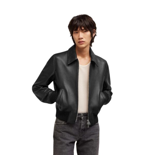 AMI ZIPPED LEATHER JACKET - Image 4