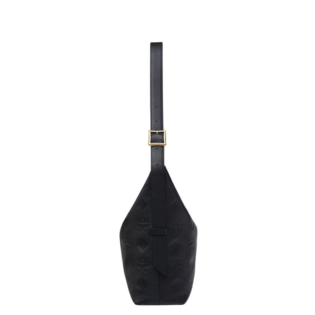 MCM LARGE AREN HOBO IN MAXI MONOGRAM LEATHER BLACK - Image 4