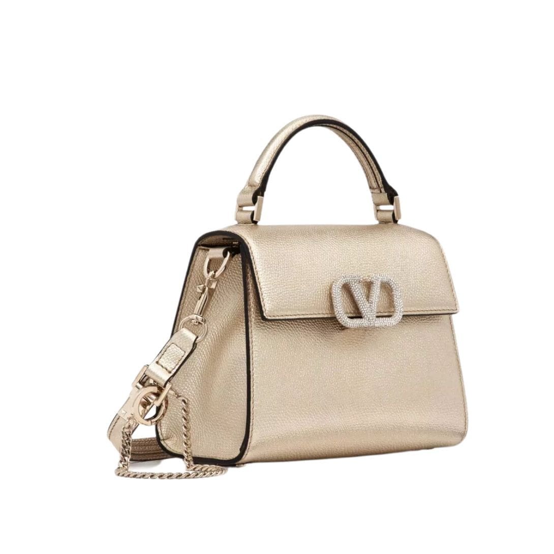 VALENTINO GARAVANI MINI VSLING HANDBAG IN METALLIC GRAINY CALFSKIN - Image 3