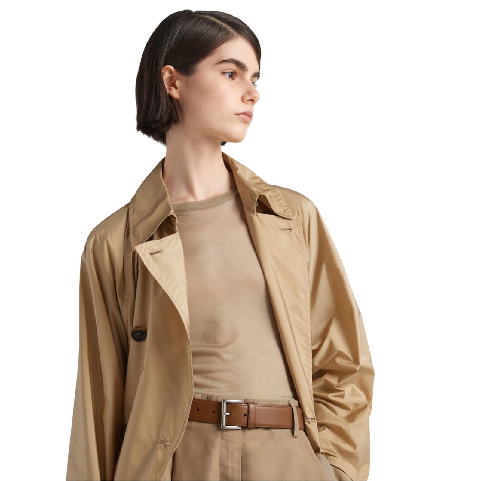 PRADA LEATHER BELT IN BROWN - Image 3