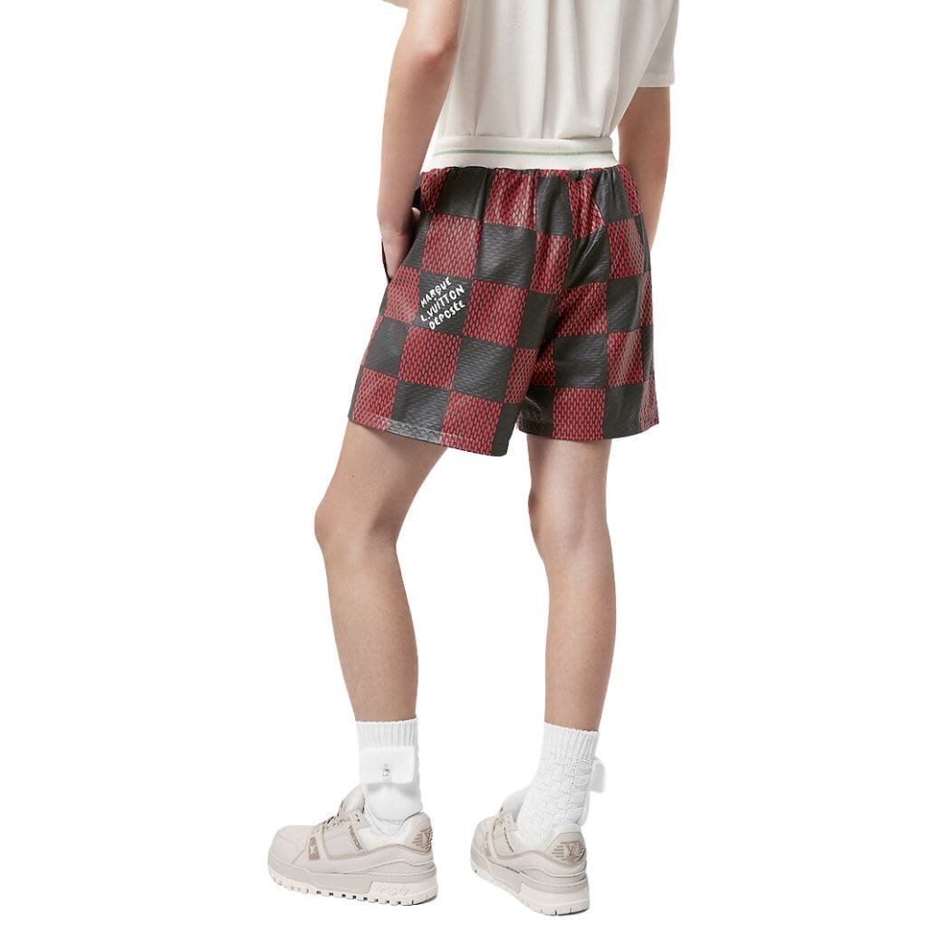 LOUIS VUITTON LEATHER INTARSIA DAIMER RUGBY SHORTS - Image 3