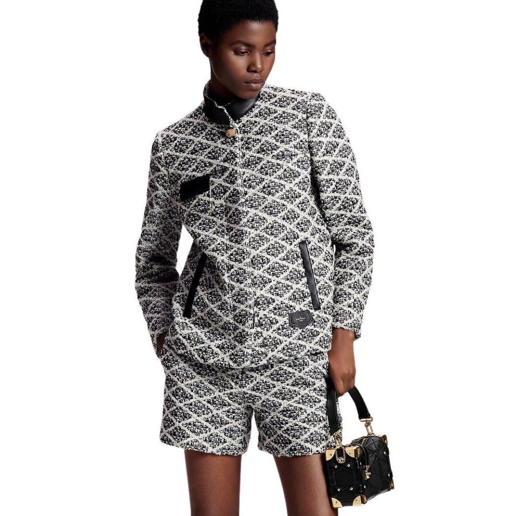 LOUIS VUITTON LEATHER TRIM MALLETAGE TWEED SHORTS - Image 5