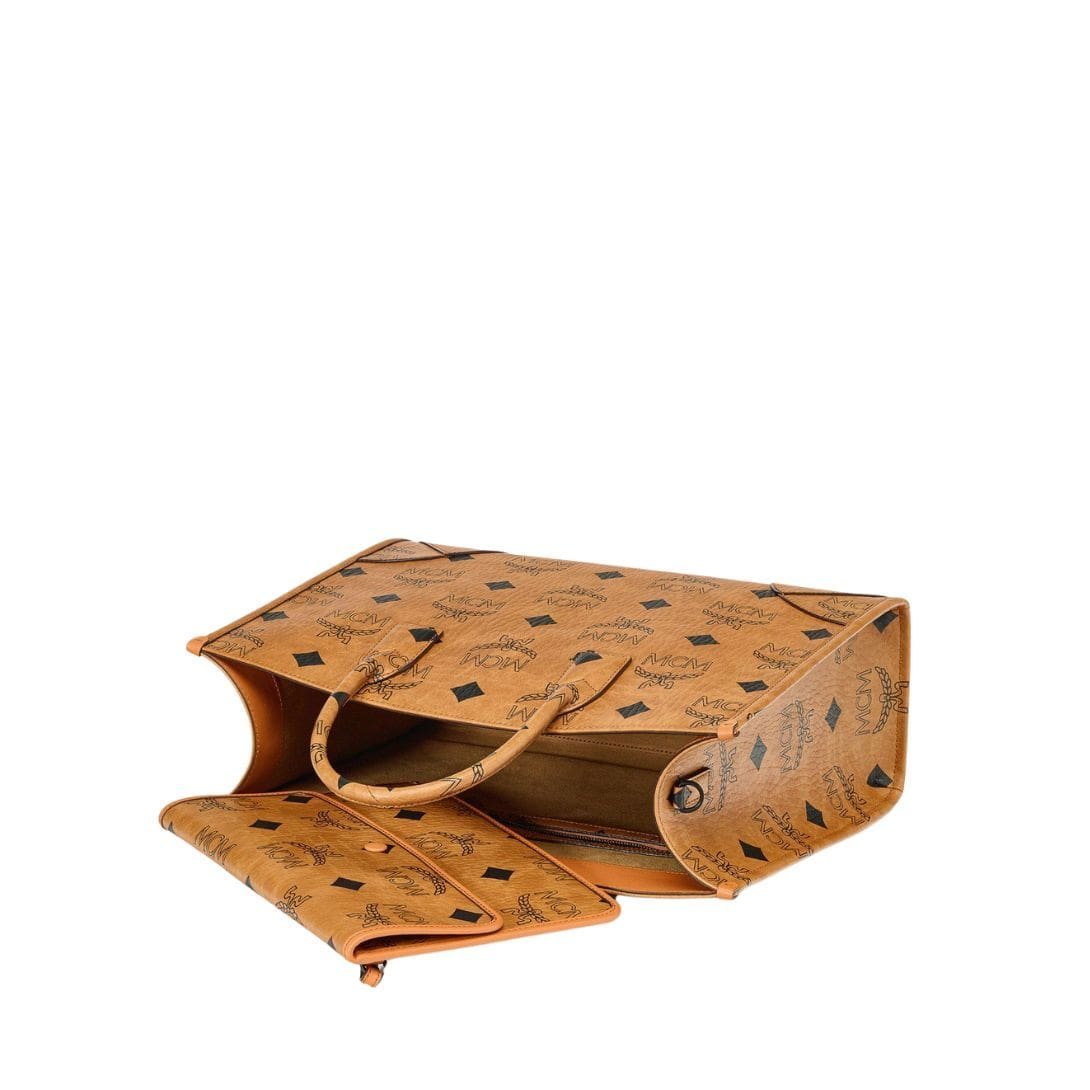 MCM LARGE MÜNCHEN TOTE IN MAXI VISETOS COGNAC - Image 6