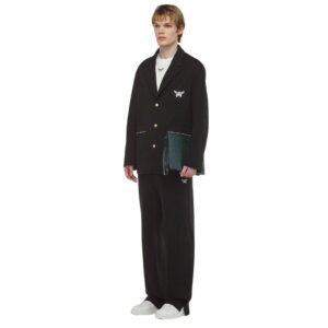 MCM MEDIUM AREN WRISTLET ZIP POUCH IN MAXI MONOGRAM LEATHER GREEN