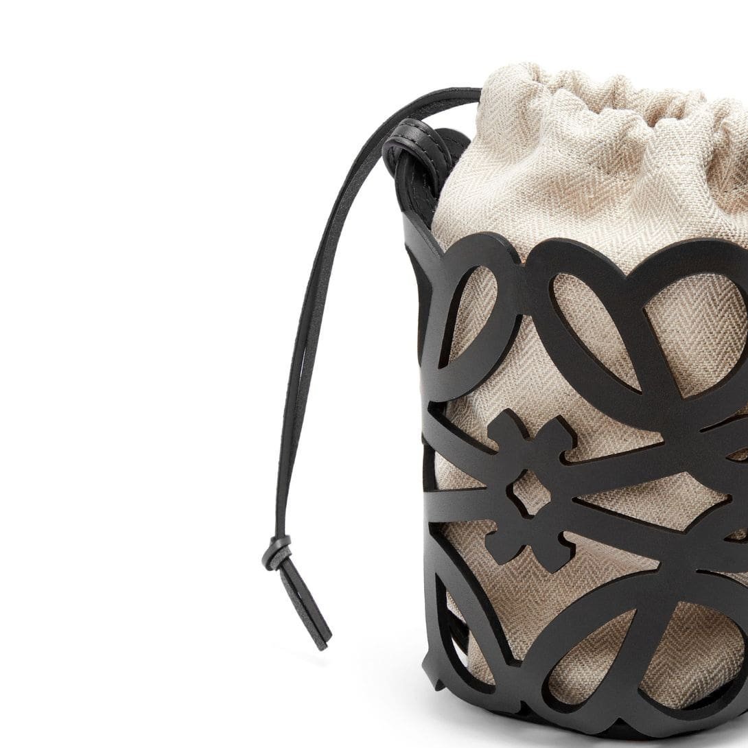 LOEWE POCKET WITH CUT OUT ANAGRAM IN CALFSKIN AND CLASSIC CANVAS - Image 3