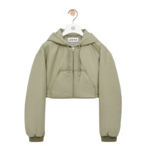 LOEWE CROPPED JACKET WITH HOOD IN COTTON BLEND
