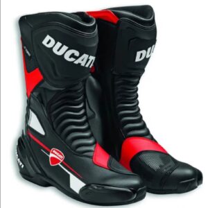 DUCATI MOTORCYCLE LEATHER BOOTS BLACK & RED