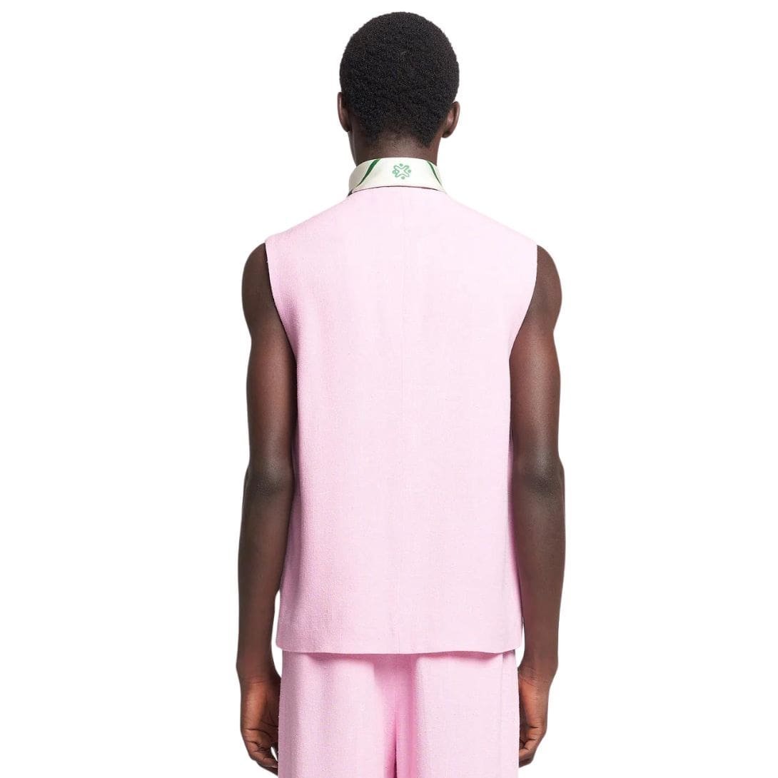 NANUSHKA SEMME SILK VISCOSE TWEED VEST PINK - Image 4