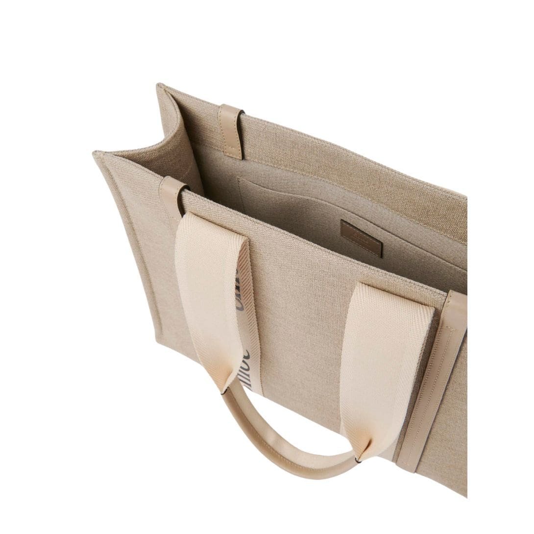 CHLOE MEDIUM WOODY TOTE BAG ARGIL BROWN - Image 4