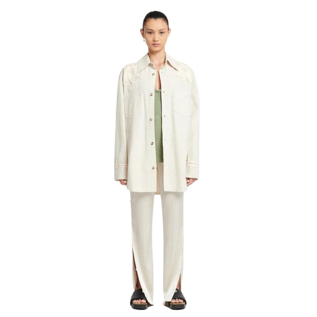 NANUSHKA MARLAS EMBROIDERED WASHED CANVAS JACKET NUDE - Image 5