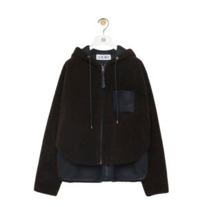 LOEWE HOODED JACKET IN SHEARLING