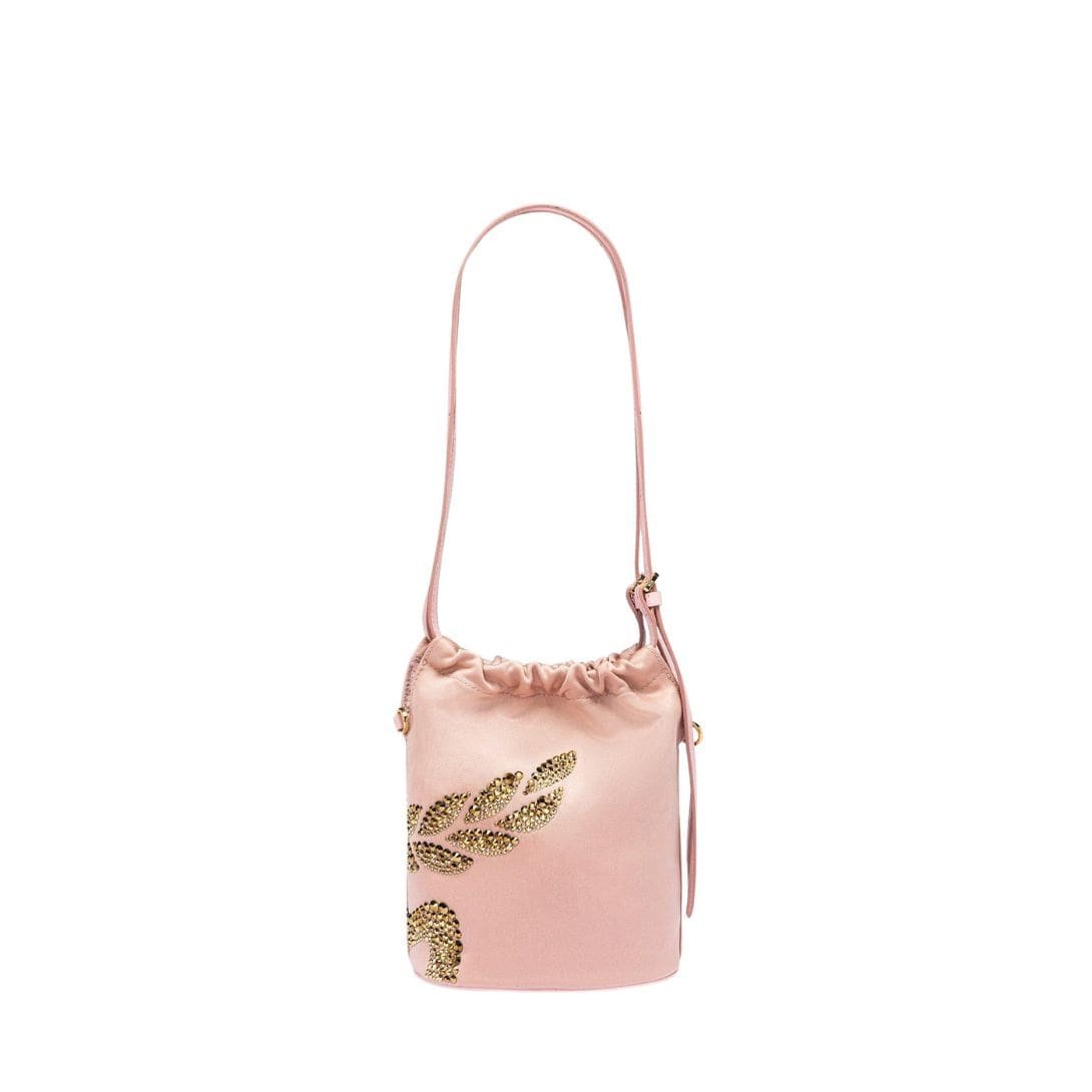 MCM MINI HIMMEL LAUREL DRAWSTRING BAG IN RECYCLED NYLON PINK - Image 4