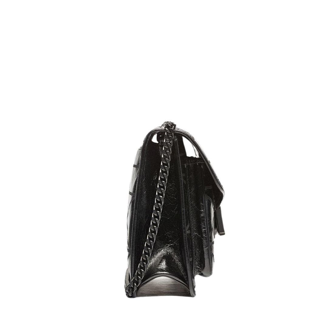 MCM LARGE TRAVIA QUILTED SHOULDER BAG IN CRUSHED LEATHER BLACK - Image 3