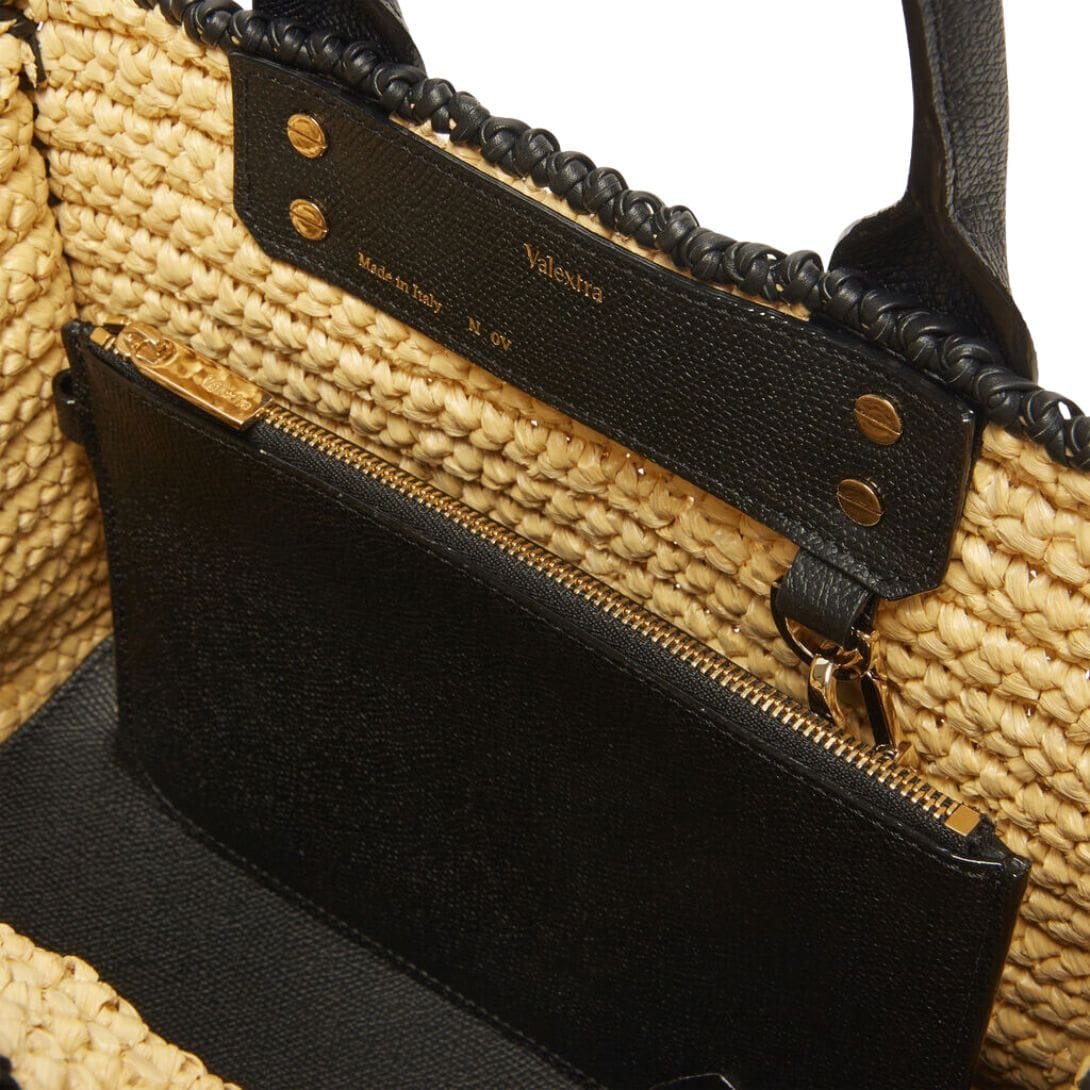 VALEXTRA SOFT TOTE RAFFIA CROCHET MINI BAG - Image 4