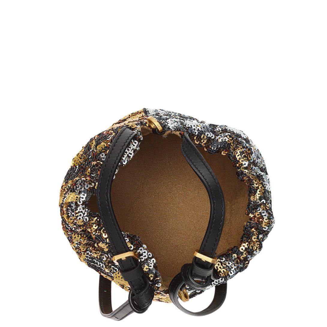 MCM MINI HIMMEL SEQUIN DRAWSTRING BAG GOLD - Image 4
