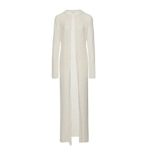 MAGDA BUTRYM BOUCLE KNIT DUSTER CARDIGAN IN CREAM