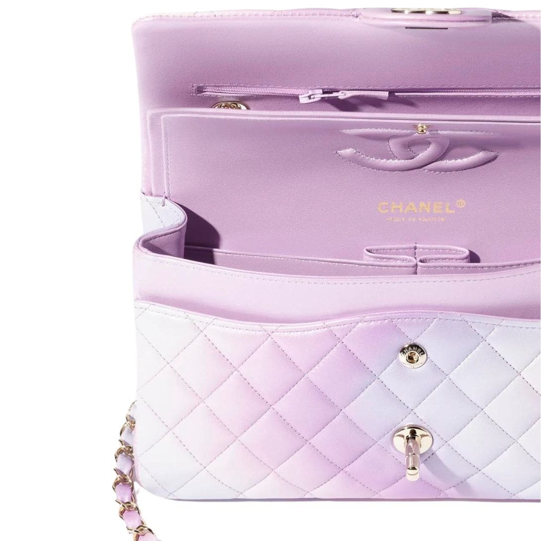 CHANEL CLASSIC 11.12 HANDBAG PURPLE,BLUE & PINK - Image 4