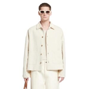 NANUSHKA MILLER EMBROIDERED WASHED CANVAS JACKET NUDE