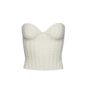 MAGDA BUTRYM CABLE KNIT CORSET IN CREAM