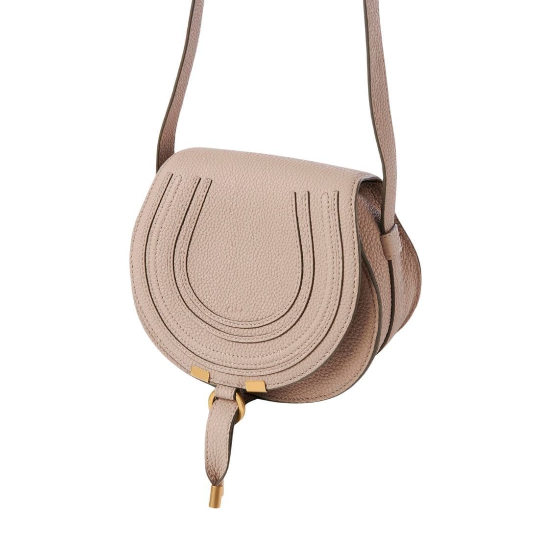 CHLOE MARCIE SMALL SADDLE BAG NOMAD BEIGE - Image 3