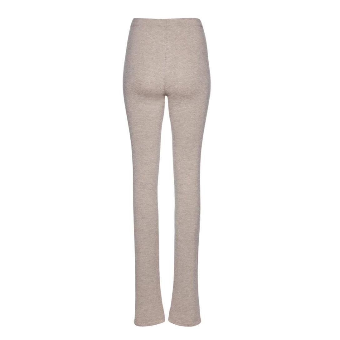 MAGDA BUTRYM FLARED KNITWEAR PANTS IN BEIGE - Image 2