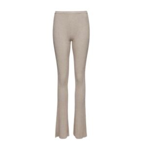 MAGDA BUTRYM RIBBED KNIT SILK LEGGINGS IN GREY