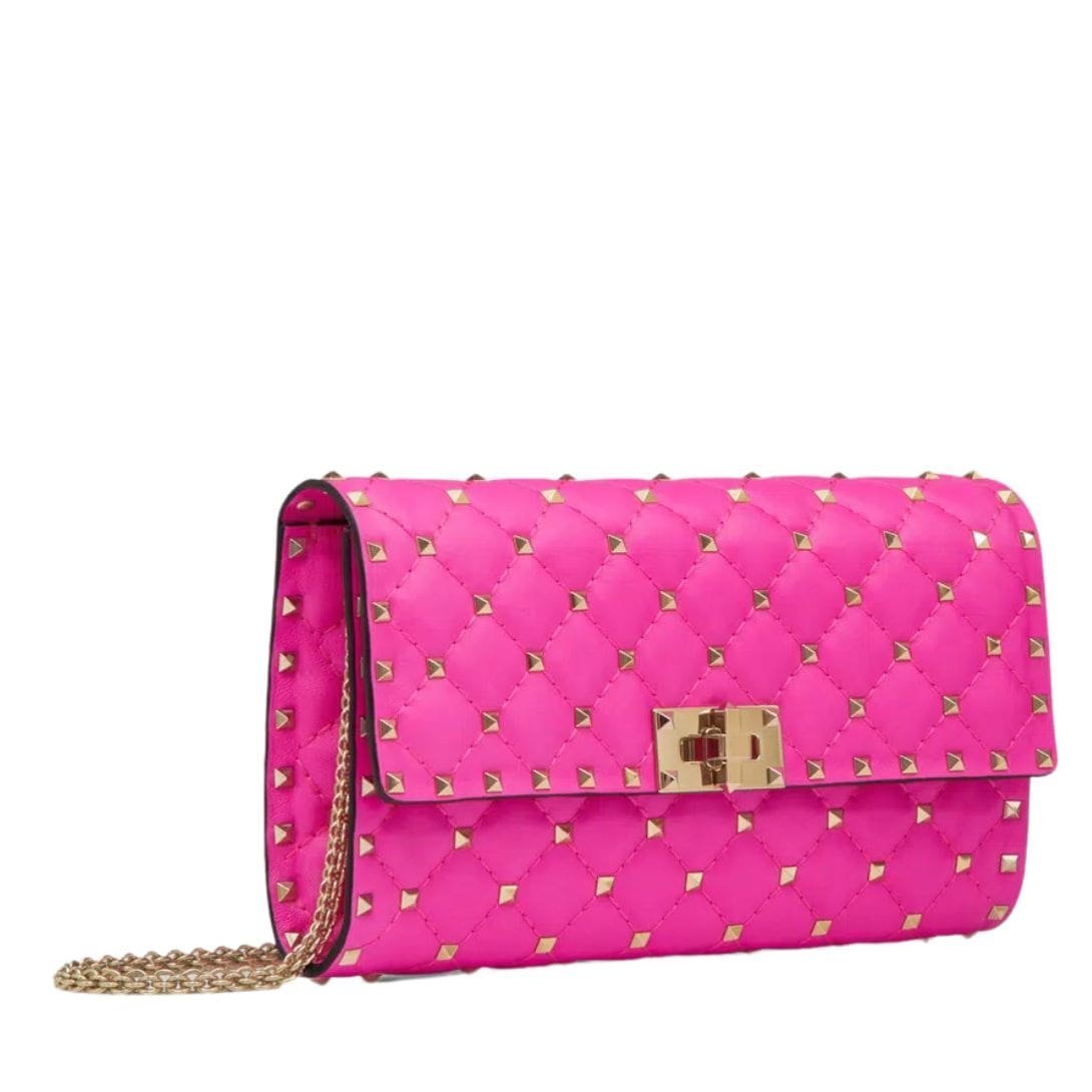VALENTINO GARAVANI ROCKSTUD SPIKE NAPPA LEATHER CROSSBODY CLUTCH BAG - Image 5