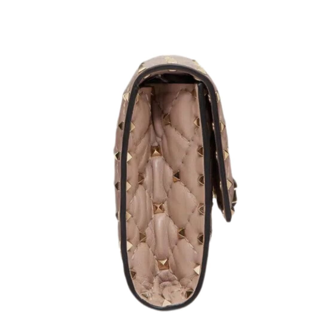 VALENTINO GARAVANI ROCKSTUD SPIKE NAPPA LEATHER CROSSBODY CLUTCH BAG - Image 4
