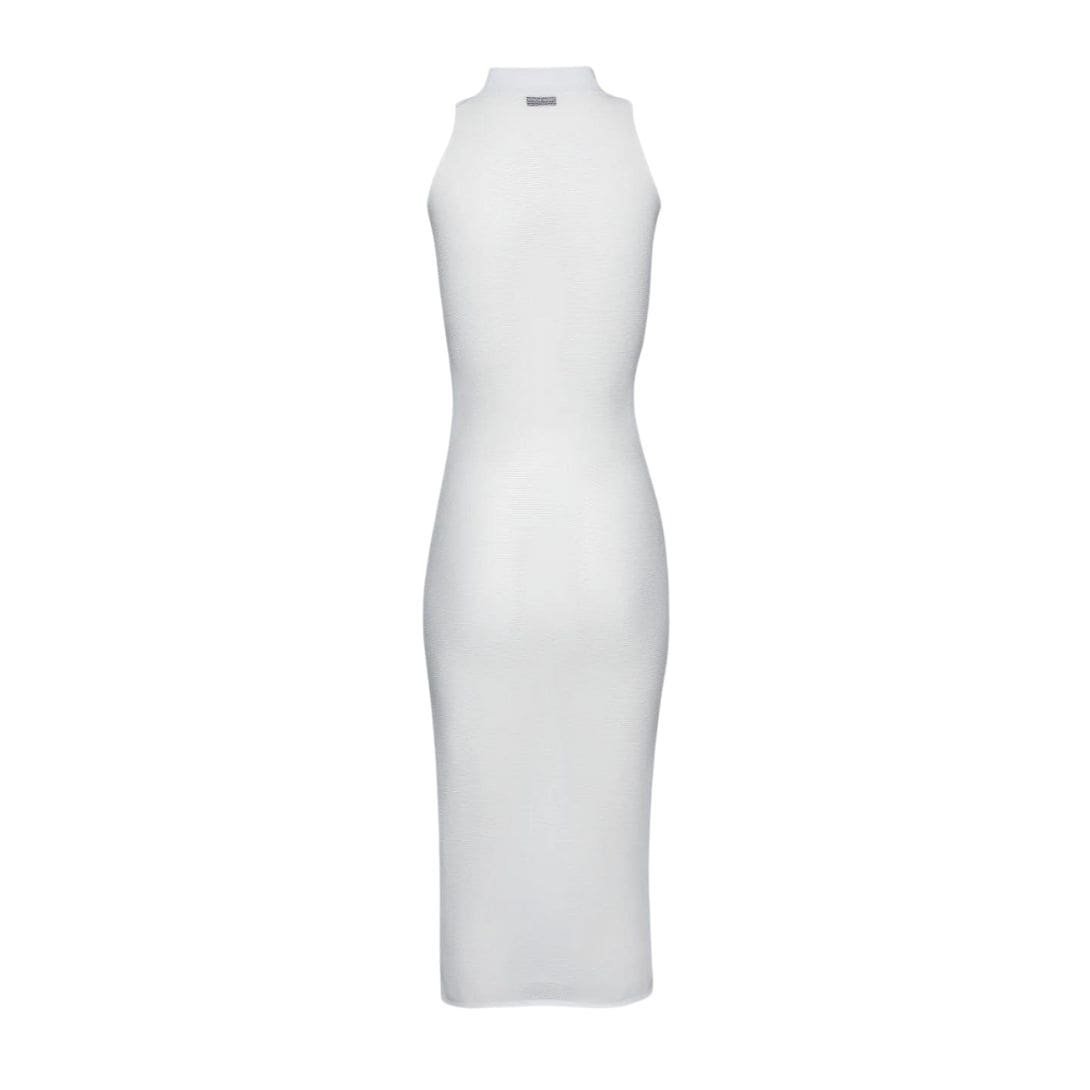 MAGDA BUTRYM ROSE KNIT NECK MIDI DRESS IN WHITE - Image 2