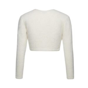 MAGDA BUTRYM MOHAIR BLEND CROPPED CARDIGAN IN CREAM