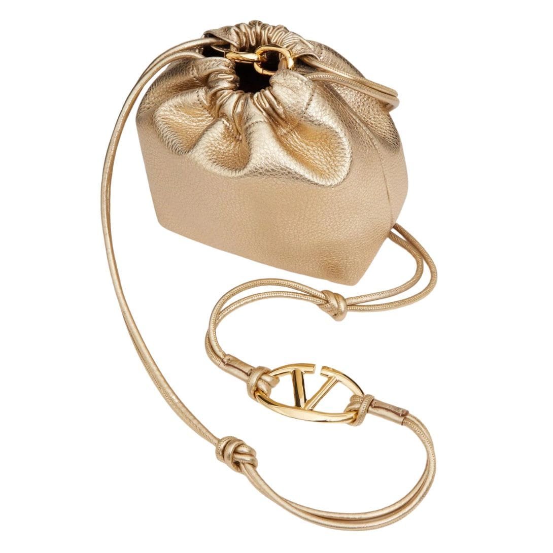 VALENTINO GARAVANI VLOGO POUF NAPPA LEATHER MINI BUCKET BAG - Image 4
