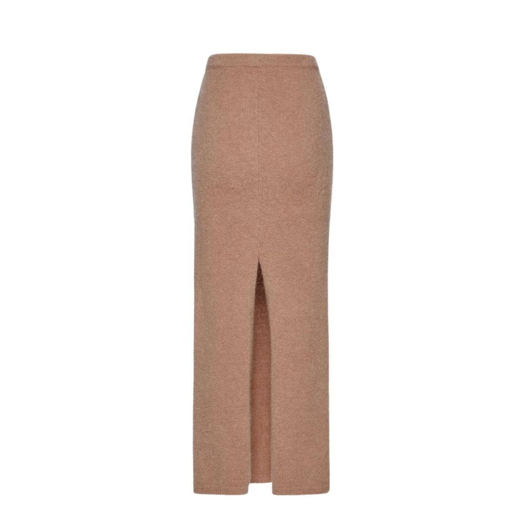 MAGDA BUTRYM MOHAIR MIDI SKIRT IN CARAMEL - Image 2