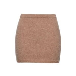 MAGDA BUTRYM MOHAIR MINI SKIRT IN CARAMEL