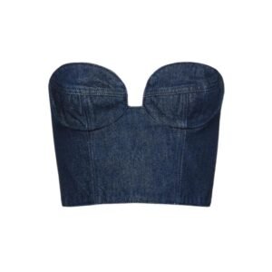 MAGDA BUTRYM DENIM CORSET TOP IN INDIGO