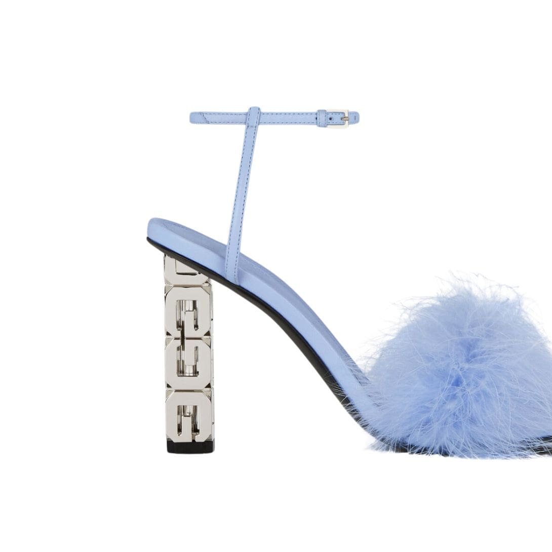 GIVENCHY G CUBE SANDALS IN LEATHER WITH FEATHERS - Image 7