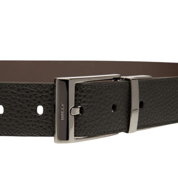 BALLY SHIFFIE 35MM REVERSIBLE AND ADJUSTABLE BELT IN BLACK AND EBONY LEATHER - Image 4