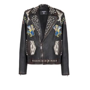 BALMAIN WESTERN LEATHER BIKER JACKET