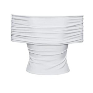 MAGDA BUTRYM OFF SHOULDER JERSEY TOP IN WHITE