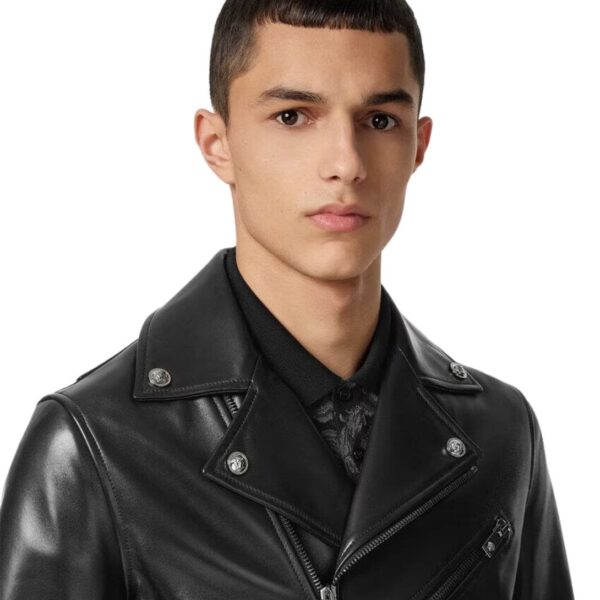 VERSACE LEATHER BIKER JACKET - Image 4