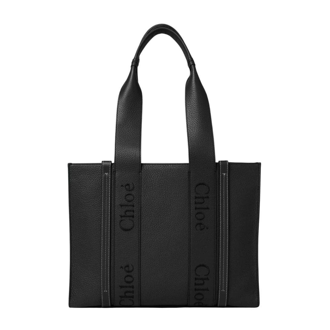 CHLOE MEDIUM WOODY TOTE BAG BLACK - Image 4