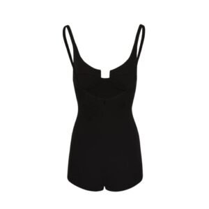 MAGDA BUTRYM SCOOP NECK ROMPER IN BLACK
