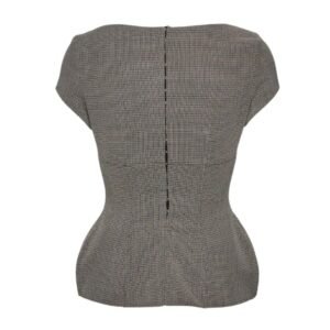MAGDA BUTRYM SCOOP NECK TWILL TOP IN GREY