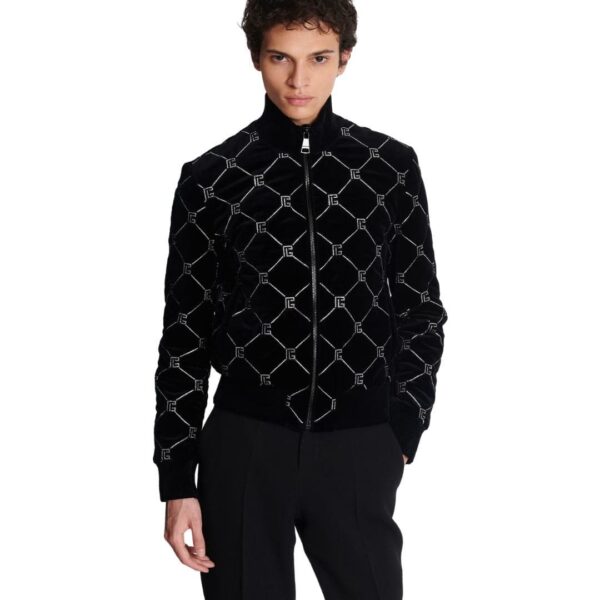 BALMAIN QUITED RHINESTONE BOMBER JACKET - Image 6