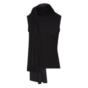 MAGDA BUTRYM SLEEVELESS HIGH NECK KNIT TOP IN BLACK