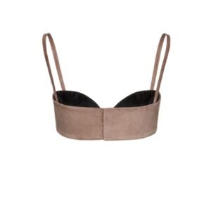 MAGDA BUTRYM SWEETHEART BRA TOP IN BROWN SUEDE